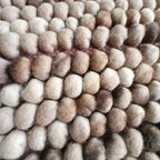 Earth Tone Chunky Felt Pebble Wool Rug – Handmade Boho Carpet