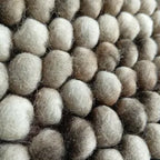 Earth Tone Chunky Felt Pebble Wool Rug – Handmade Boho Carpet
