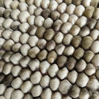 Earth Tone Chunky Felt Pebble Wool Rug – Handmade Boho Carpet