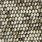 Earth Tone Chunky Felt Pebble Wool Rug – Handmade Boho Carpet