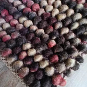 Marbled Felt Wool Pebble Weave Rug