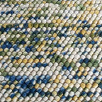Handmade Felt Wool Pebble Rug – Multicolor Boho Carpet