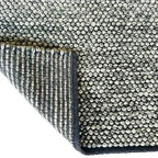 Pebble Weave Handwoven Wool Rug – Gray & Ivory Minimalist Texture