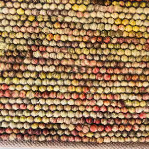 Multicolor Pebble Wool Rug – Felt Ball Carpet