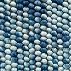 Ocean Pebble Wool Rug – Blue & Ivory Bubble Weave