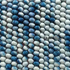 Ocean Pebble Wool Rug – Blue & Ivory Bubble Weave