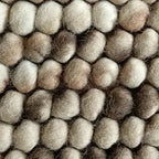Earth Tone Chunky Felt Pebble Wool Rug – Handmade Boho Carpet