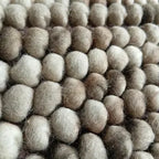 Earth Tone Chunky Felt Pebble Wool Rug – Handmade Boho Carpet