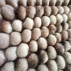Earth Tone Chunky Felt Pebble Wool Rug – Handmade Boho Carpet
