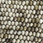 Earth Tone Chunky Felt Pebble Wool Rug – Handmade Boho Carpet