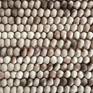 Earth Tone Chunky Felt Pebble Wool Rug – Handmade Boho Carpet
