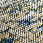 Handmade Felt Wool Pebble Rug – Multicolor Boho Carpet