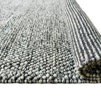 Pebble Weave Handwoven Wool Rug – Gray & Ivory Minimalist Texture