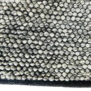 Pebble Weave Handwoven Wool Rug – Gray & Ivory Minimalist Texture