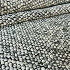 Pebble Weave Handwoven Wool Rug – Gray & Ivory Minimalist Texture