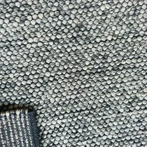 Pebble Weave Handwoven Wool Rug – Gray & Ivory Minimalist Texture
