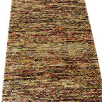 Multicolor Pebble Wool Rug – Felt Ball Carpet
