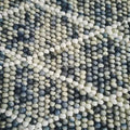 Handmade Wool Pebble Rug – Blue Grey Felt Ball Area Rug