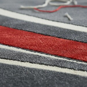 Modern Racing Stripe Hand-Tufted Wool Area Rug