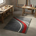 Modern Racing Stripe Hand-Tufted Wool Area Rug