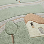 Sage Green Hand-Tufted Wool Kids Play Rug