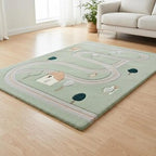 Sage Green Hand-Tufted Wool Kids Play Rug