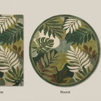 Modern Botanical Leaf Wool Hand-Tufted Rug