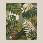 Modern Botanical Leaf Wool Hand-Tufted Rug
