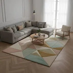 Modern 3D Geometric Hand-Tufted Rug – Pastel Design