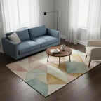 Modern 3D Geometric Hand-Tufted Rug – Pastel Design