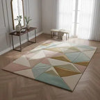 Modern 3D Geometric Hand-Tufted Rug – Pastel Design