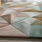 Modern 3D Geometric Hand-Tufted Rug – Pastel Design