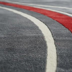 Modern Racing Stripe Hand-Tufted Wool Area Rug