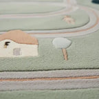 Sage Green Hand-Tufted Wool Kids Play Rug