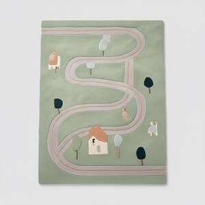 Sage Green Hand-Tufted Wool Kids Play Rug
