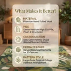 Modern Botanical Leaf Wool Hand-Tufted Rug