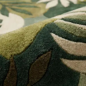 Modern Botanical Leaf Wool Hand-Tufted Rug