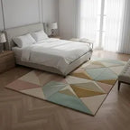 Modern 3D Geometric Hand-Tufted Rug – Pastel Design