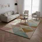 Modern 3D Geometric Hand-Tufted Rug – Pastel Design