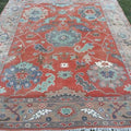 Vintage Turkish Oushak Heriz Rug – Luxury Hand-Knotted Wool Geometric Carpet