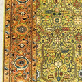 Hand-Knotted Yellow Oushak Wool Rug – Contemporary Turkish Floral Interior Carpet