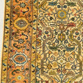 Hand-Knotted Yellow Oushak Wool Rug – Elegant Turkish Floral Geometric Carpet