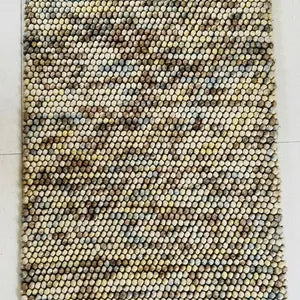 Amethyst Pebble Wool Rug – Luxury Plum & Ivory Bubble Weave