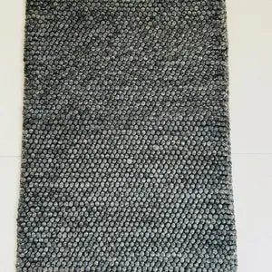 Amethyst Pebble Wool Rug – Luxury Plum & Ivory Bubble Weave