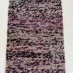 Amethyst Pebble Wool Rug – Luxury Plum & Ivory Bubble Weave