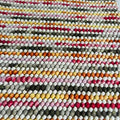 Multicolor Striped Ivory Chunky Looped Wool Rug | Scandinavian Style Indoor Area Carpet