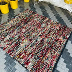 Mosaic Handwoven Wool Patchwork Rug | Modern Minimalist Multicolor Boho Area Carpet