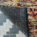 Mosaic Handwoven Wool Patchwork Rug | Modern Minimalist Multicolor Boho Area Carpet