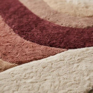 Modern Sunset Waves Hand-Tufted Round Area Rug