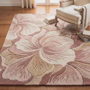 Rosé Bloom Hand Tufted Floral Rug